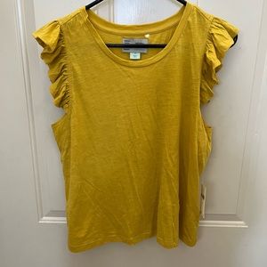 Anthropologie Christa ruffled tee